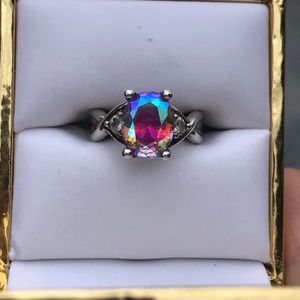 Rainbow Topaz Sterling Silver Ring